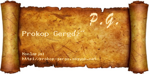 Prokop Gergő névjegykártya